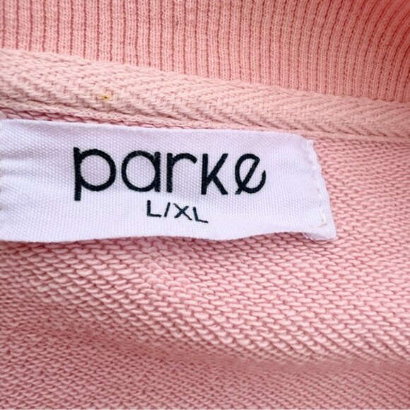 Parke Embroidered Classic Mockneck Sweatshirt inPeony L/XL - Picture 6 of 7